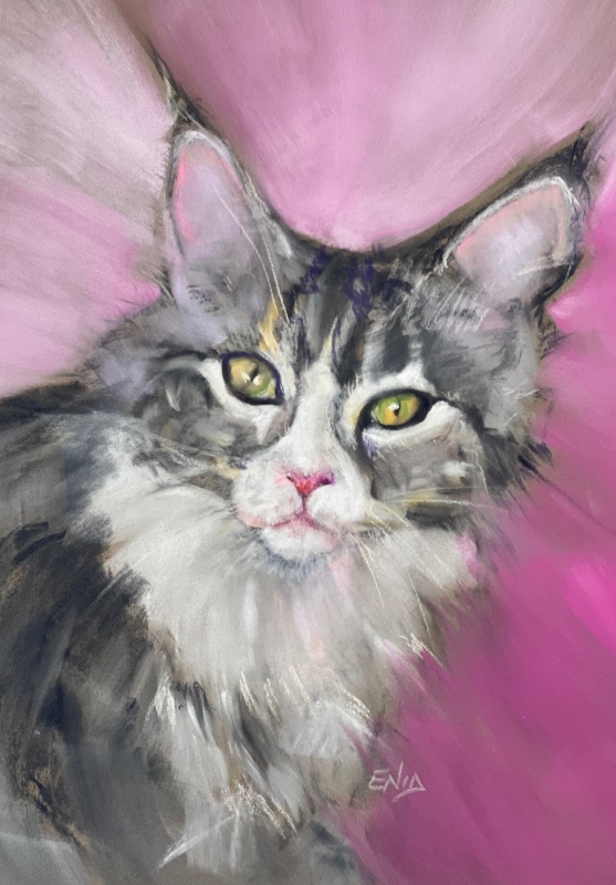 Tuxedo Tabby by artist Enid Wood